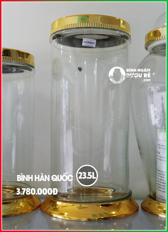 B&igrave;nh ng&acirc;m rượu thủy tinh H&agrave;n Quốc 23.5L (b&igrave;nh trụ)