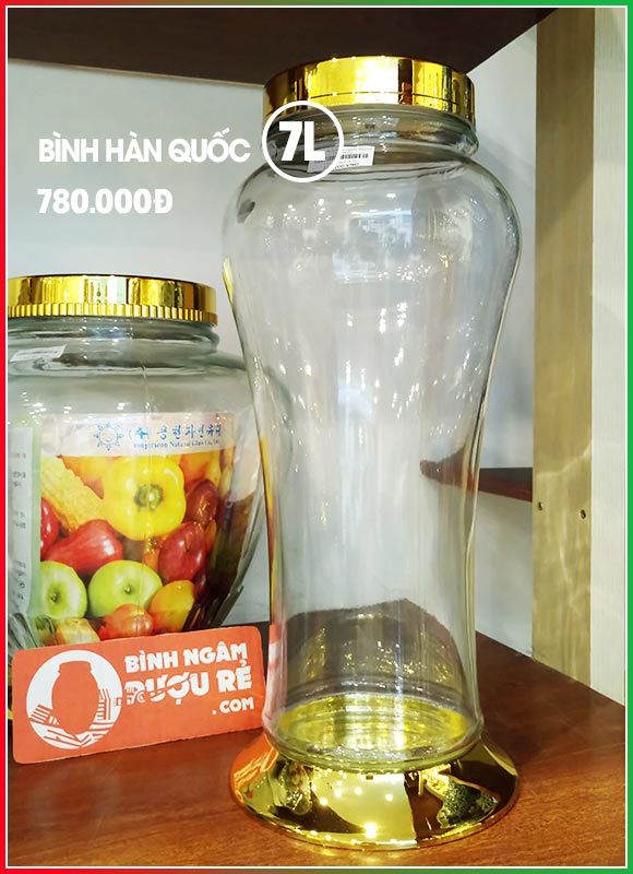 B&igrave;nh ng&acirc;m rượu thủy tinh H&agrave;n Quốc 7L cao cấp