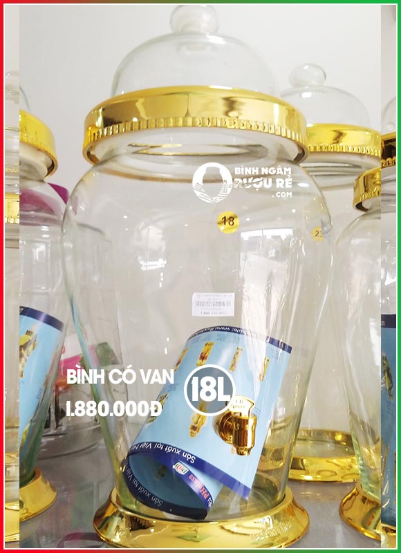 B&igrave;nh thủy tinh ng&acirc;m rượu s&acirc;m 18L