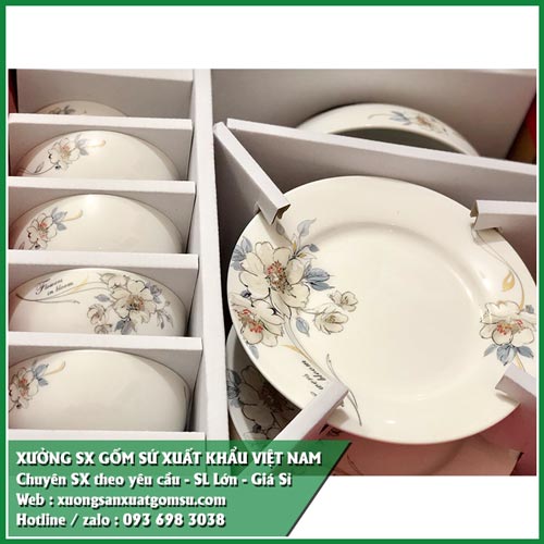 Địa chỉ mua bộ đồ ăn gốm sứ cao cấp - b&aacute;t đĩa xuất khẩu