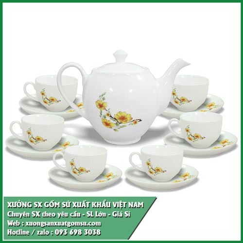 Sản xuất ấm ch&eacute;n tr&agrave; in logo cao cấp xuất khẩu ch&acirc;u &acirc;u, mỹ , nhật