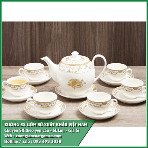Xưởng sản xuất ấm ch&eacute;n sứ xuất khẩu gi&aacute; sỉ tốt nhất