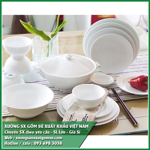 Cung cấp đĩa sứ trắng gi&aacute; rẻ - b&aacute;t đĩa sứ in logo xuất khẩu