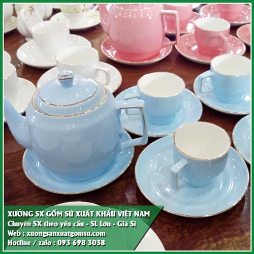 Xưởng sản xuất ấm ch&eacute;n sứ xuất khẩu gi&aacute; sỉ tốt nhất