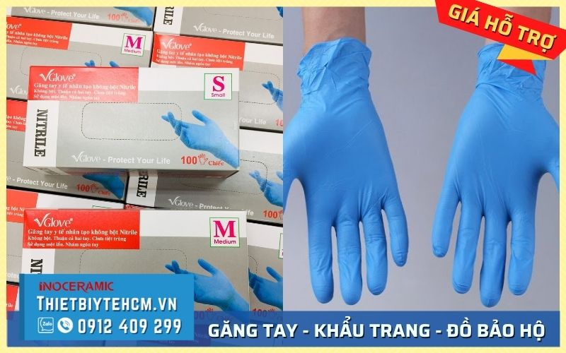 INOCERAMIC - chuy&ecirc;n cung cấp găng tay y tế kh&ocirc;ng bột gi&aacute; sỉ Tphcm